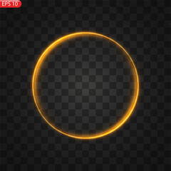 A golden flash flies in a circle in a luminous ring.