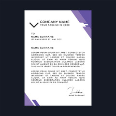 Professional corporate business A4 Size letterhead design vector template. 