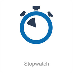 Stopwatch and time icon concept