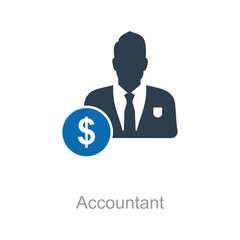 Accountant and investor icon concept