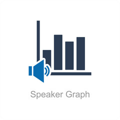 Speaker Graph and graph icon concept