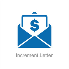 Increment Letter and envelope icon concept