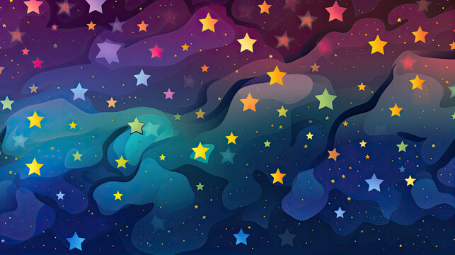 Abstract background with colorful stars