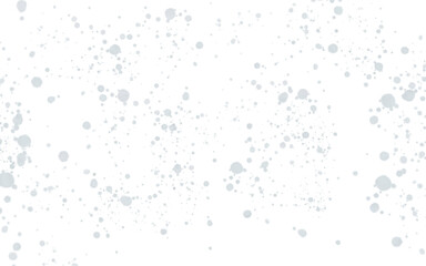illustration of snow on a transparent background. The snow is scattered across the image in an irregular pattern. The snow consists of small white and gray circles of different sizes.