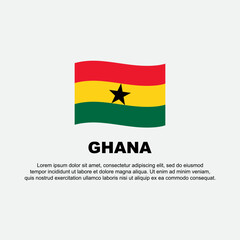 Ghana Flag Background Design Template. Ghana Independence Day Banner Social Media Post. Ghana Background