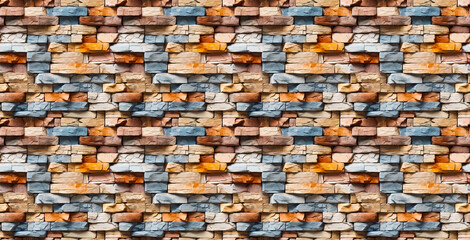 Seamless texture pattern of stone bricks and marble wall 
