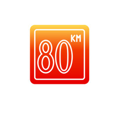 80km sign icon