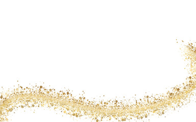 White background with gold dots creating a wave pattern. - obrazy, fototapety, plakaty