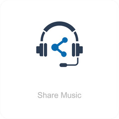 Share Music and music icon concept