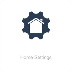 Home Settings and home icon concept