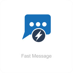 Fast Message and message icon concept