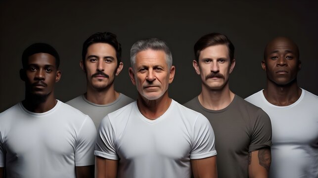 Group of men on a gray background.