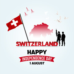 Switzerland Independence Day social media post and web banner
