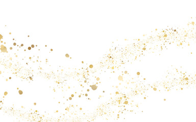 White background decorated with gold dots.