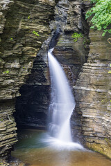 Close-up of the Entrance falls at Watkins Glen State Park, New York, USA