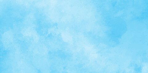 soft and lovely sky blue watercolor background with clouds, Sky clouds with brush painted blue watercolor texture,Aquarelle paint blue paper textured canvas perfect for presentation.