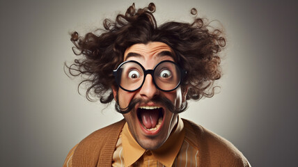 young funny hipster man