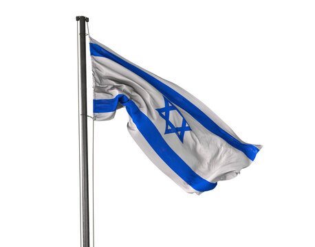 Israeli flag - image of the Israeli flag flying, 3D image
