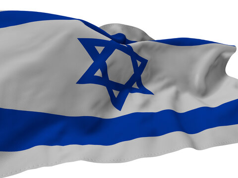 Israeli flag - image of the Israeli flag flying, 3D image