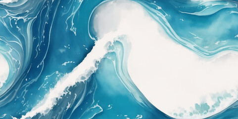 Abstract white and blue wave background. Abstract wave ocean web banner background.
