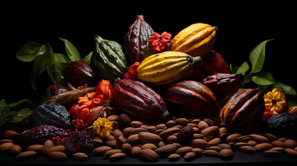 Cacao On Black Background