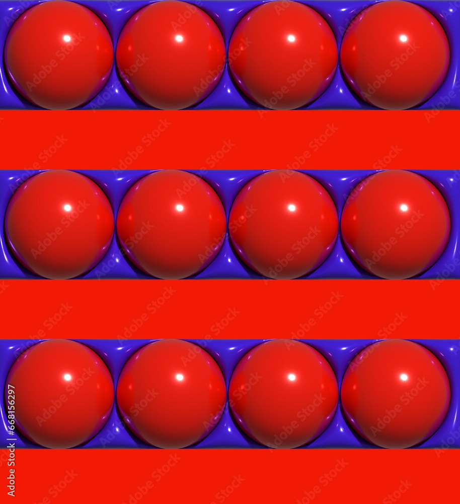 Poster background with circles, inflated shapes. 3d rendering illustration