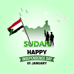 Sudan Independence Day social media post and web banner
