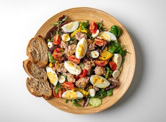 Healthy vegetable salad on a plate. Proper nutrition.