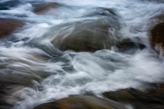 Water flowing over rocks