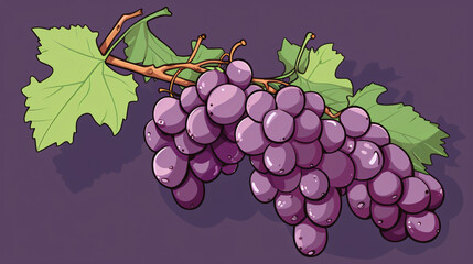 Cartoon illustration of a bunch of grapes