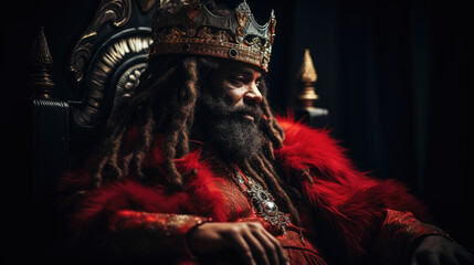 African King on his royal throne