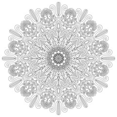 Flower Mandala. Vintage decorative elements. Oriental pattern, vector illustration. Islam, Arabic, Indian, moroccan,spain, turkish, pakistan, chinese, mystic, ottoman motifs. Coloring book page