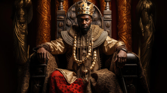 African King on his royal throne