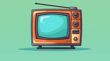 Cartoon illustration of an old television