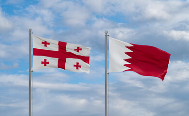 Bahrain and Georgia flags, country relationship concept