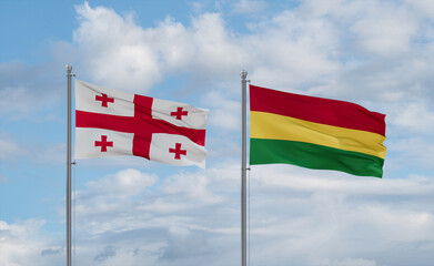 Bolivia and Georgia flags, country relationship concept
