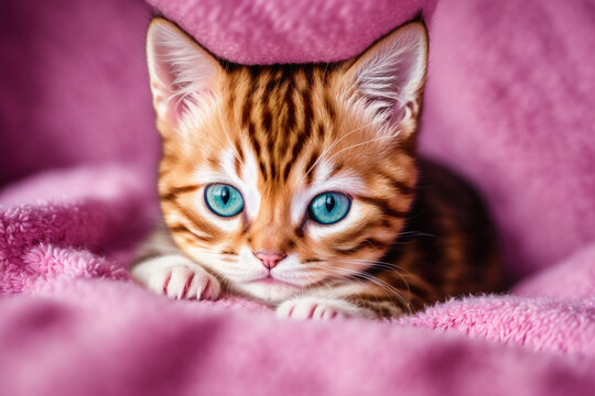 An adorable little kitten. The Adventures of a Cute Little Kitten. Generative AI