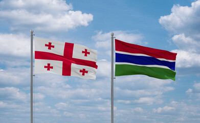 Gambia and Georgia flags, country relationship concept