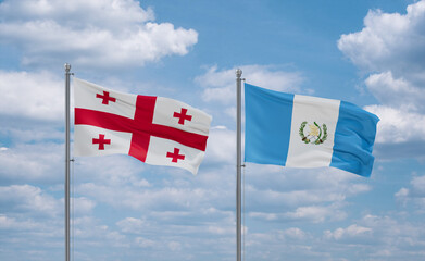 Guatemala and Georgia flags, country relationship concept