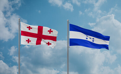Honduras and Georgia flags, country relationship concept