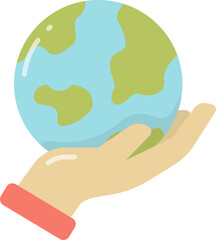 Hand holding earth icon