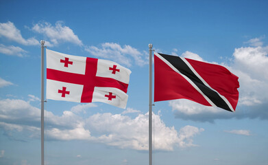Trinidad and Tobago and Georgia flags, country relationship concept