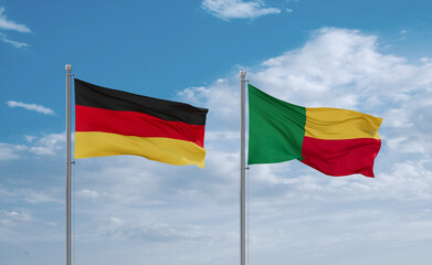 Benin and Germany flags, country relationship concept