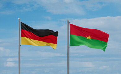 Burkina Faso and Germany flags, country relationship concept