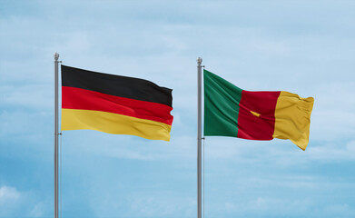 Cameroon and Germany flags, country relationship concept