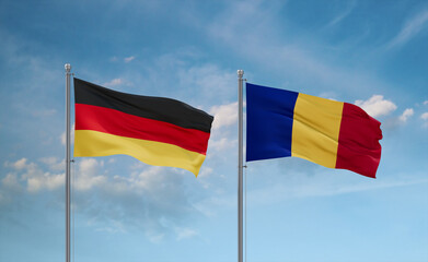 Chad and Germany flags, country relationship concept