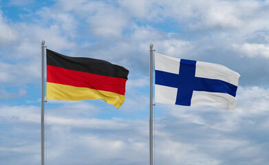 Finland and Germany flags, country relationship concept