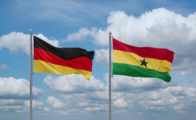 Ghana and Germany flags, country relationship concept
