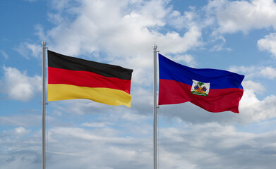 Haiti and Germany flags, country relationship concept