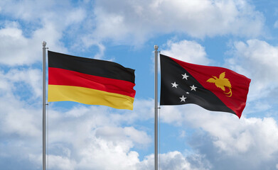 Papua New Guinea and Germany flags, country relationship concept